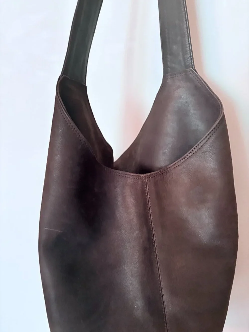 Helen Kaminski Brown Genuine Leather Oversized Shoulder Hobo Bag